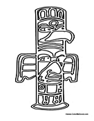 Beaver Totem Poles Coloring Page Sketch Coloring Page