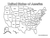 United States Map to Color