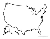 Blank USA Map of United States