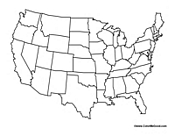 Blank USA Map Outline