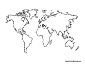 Blank World Map Flat